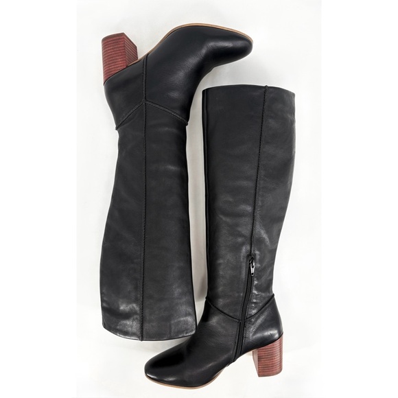 SEYCHELLES Final Bow II Tall Knee High Black Leather Boots 7.5 - Picture 6 of 15